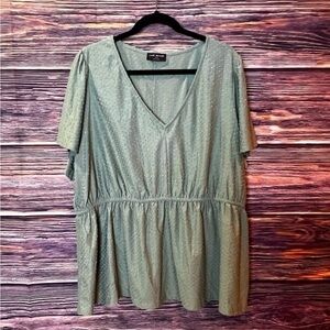 Lane Bryant Plus Size Peplum Textured V-Neck Top 22/24